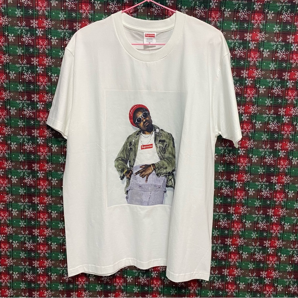 White Supreme André 3000
Cotton T-Shirt